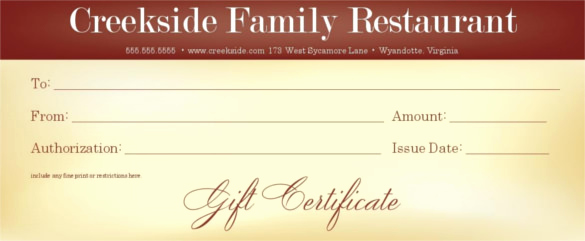 Restaurant Gift Certificate Template Elegant 10 Restaurant Gift Certificate Templates Doc Psd Eps