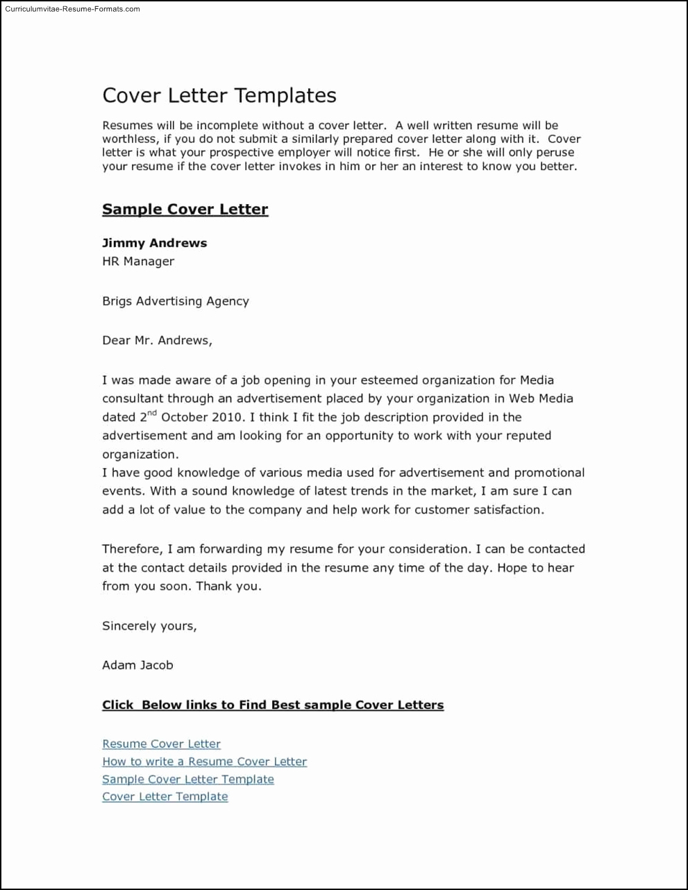 Resume Cover Letter Template Word Awesome Free Cover Letter Template for Resume In Word Free