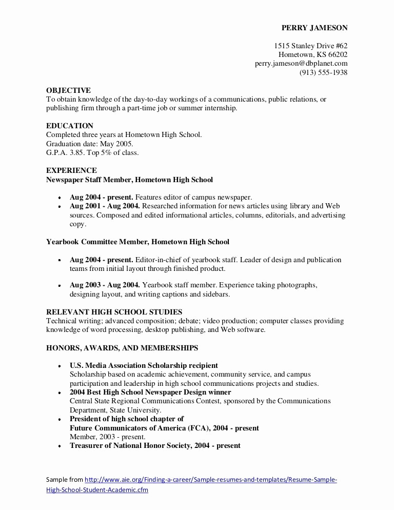 Resume Examples for Highschool Students Luxury Pin by Resumejob On Resume Job