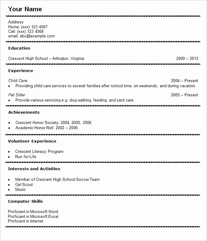 Resume for Highschool Students Inspirational 36 Student Resume Templates Pdf Doc