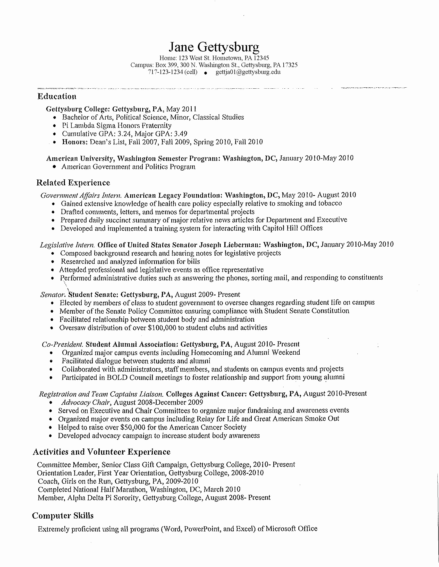 Resume for Highschool Students Lovely Sample College Student Resume No Work Experience Sample