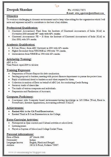 Resume Samples for Freshers Fresh Over Cv and Resume Samples with Free Download E