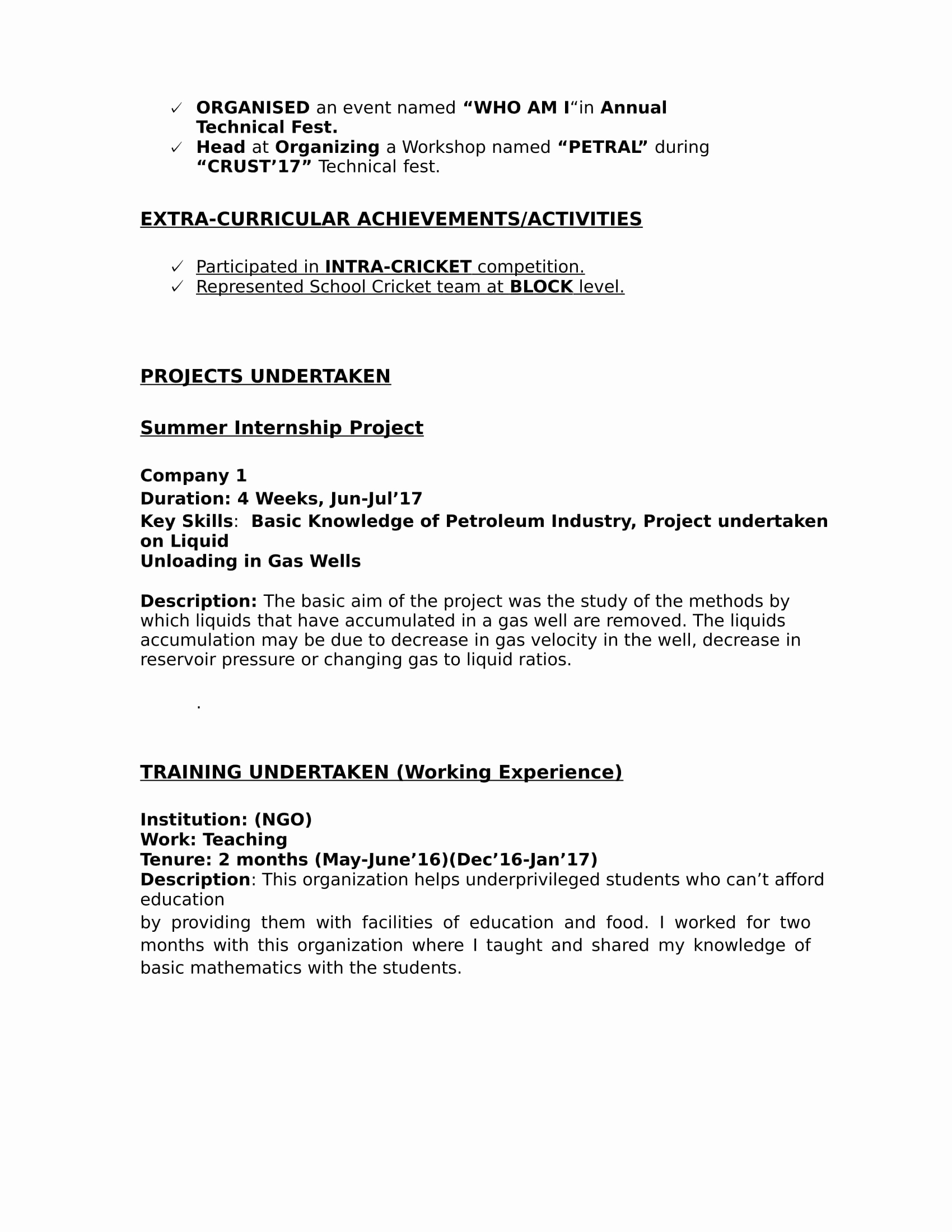 Resume Samples for Freshers Lovely 32 Resume Templates for Freshers Download Free Word format