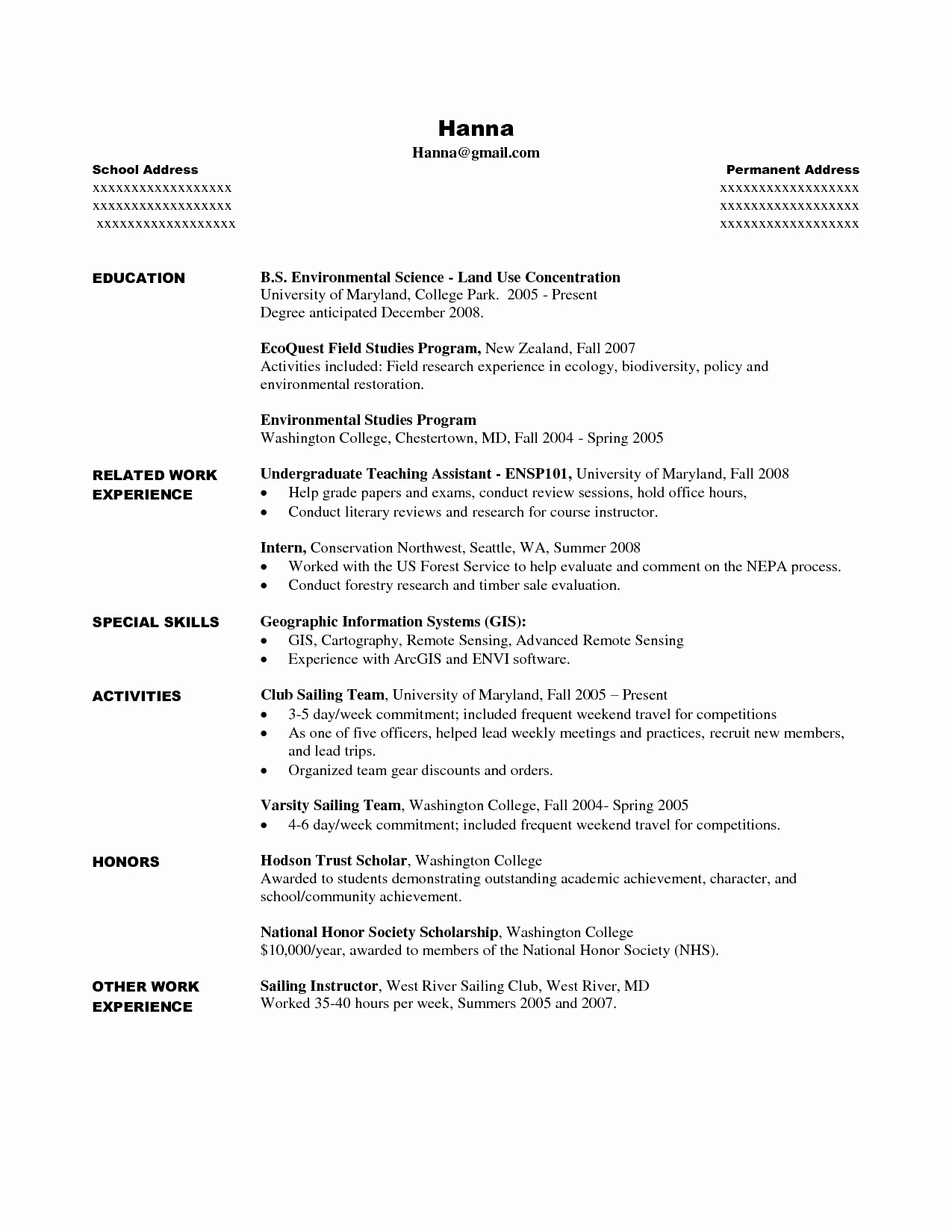 Resume Template College Student Awesome College Student Resume Template 2018