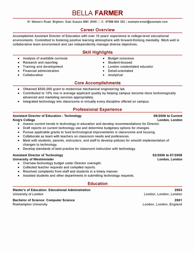 Resume Template for Teaching Luxury 12 Amazing Education Resume Examples
