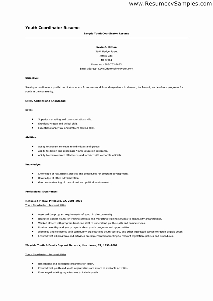 Resume Template for Teens Best Of Cv Template Youth Worker