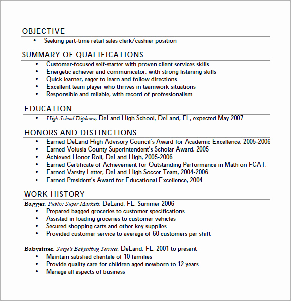 Resume Template for Teens Inspirational 8 Retail Resumes – Samples Examples &amp; format