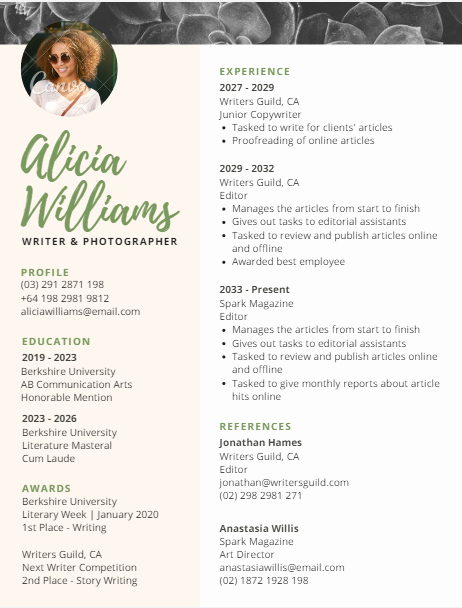 Resume Template with Photo Best Of Canva $1 Resume Template Resume Ideas