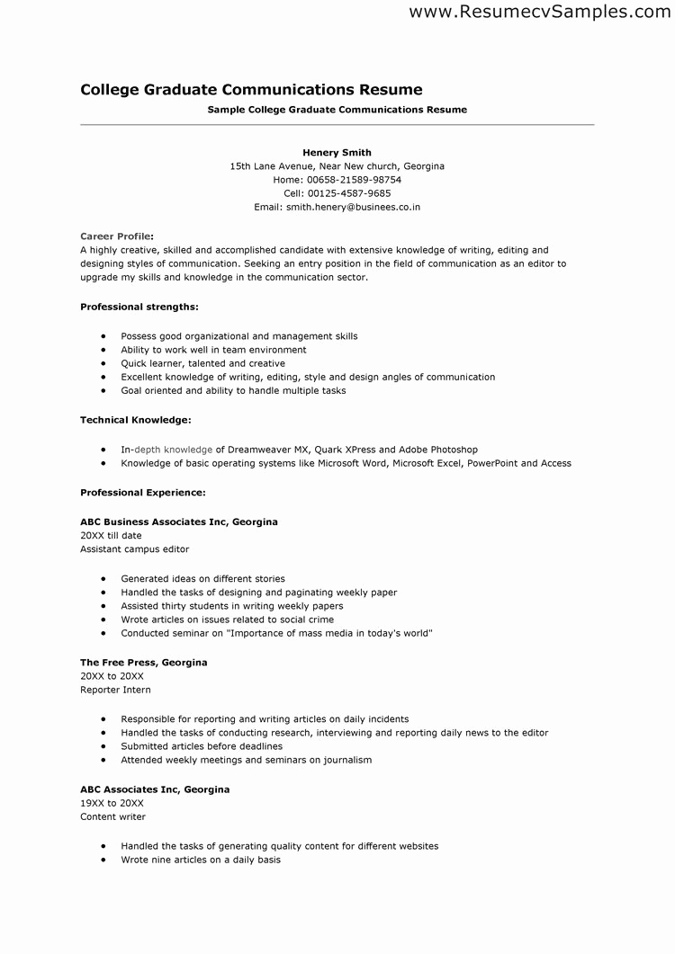 Resume Templates for College Students Fresh High School Senior Resume for College Application Google