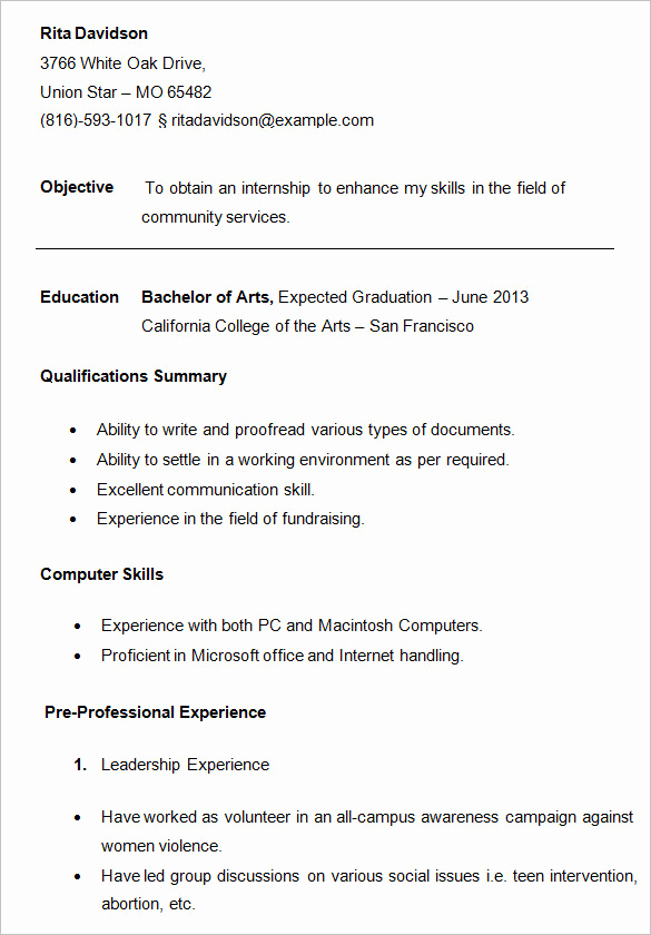 Resume Templates for College Students New 24 Best Student Sample Resume Templates Wisestep