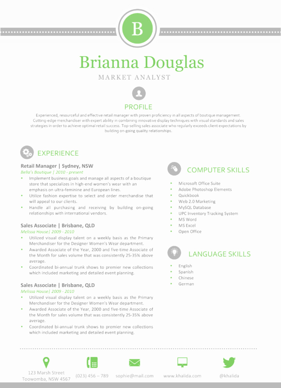 Resume Templates for Mac Luxury the Brianna Resume Green and Clean Template
