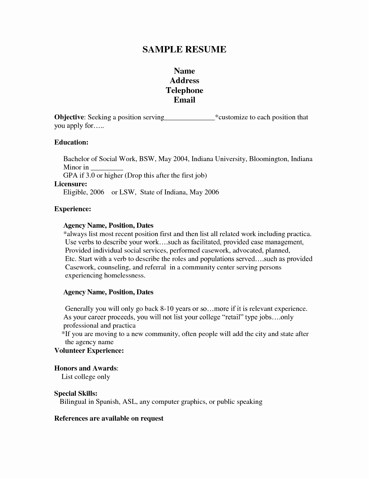 Resume Templates for Teens Unique First Job Resume Template