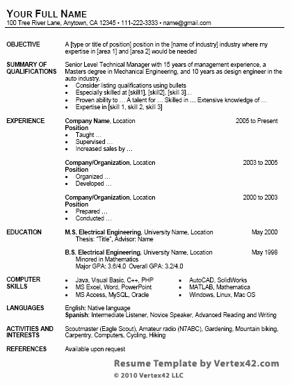 Resume Templates Free Word Lovely Free Resume Template for Microsoft Word