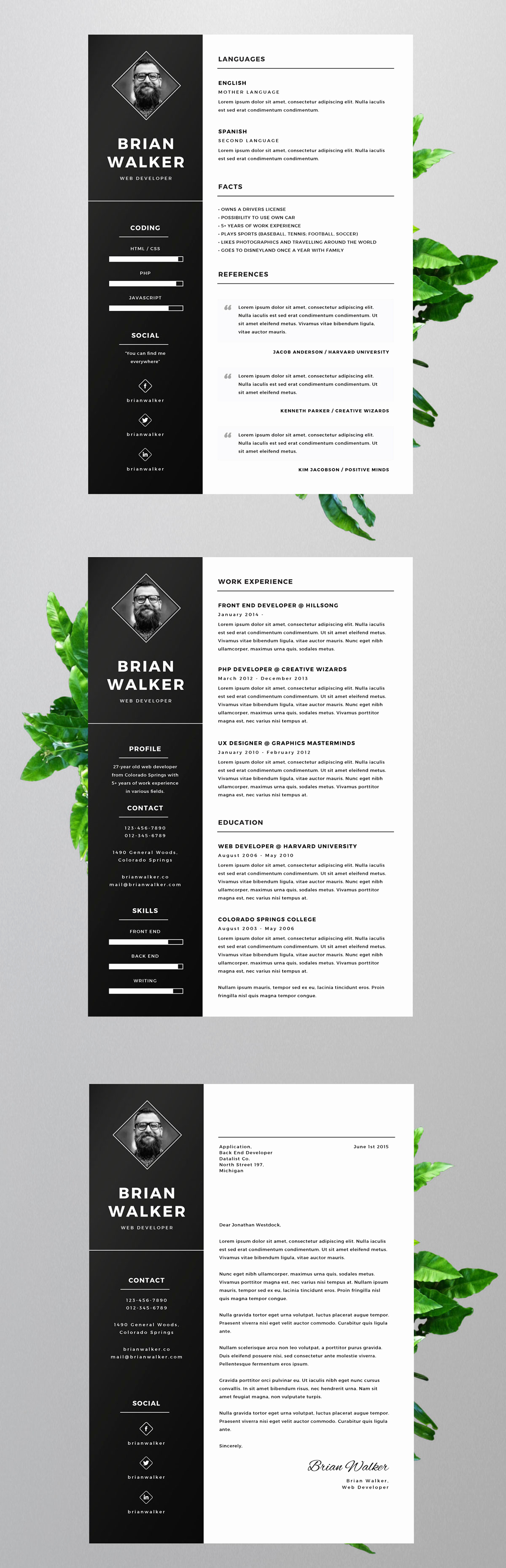 Free Resume Template for Word shop Illustrator