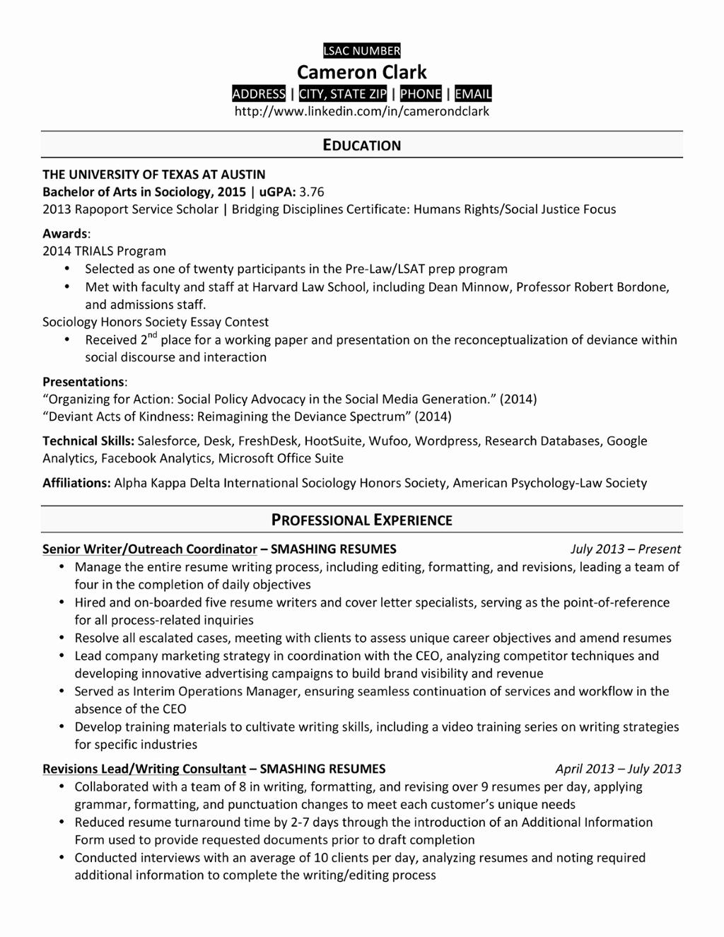 Resumes for High School Graduate Awesome A Law School Resume that Made the Cut