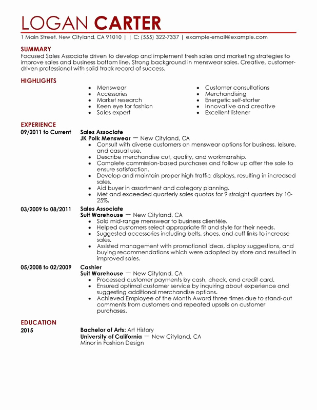 Retail Customer Service Resume Unique 10 Good Sales associate Resume Sample with No Experience
