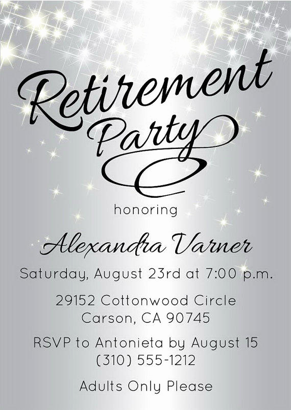 Retirement Party Invitations Templates Fresh Silver Retirement Party Invitation From Announceitfavors On