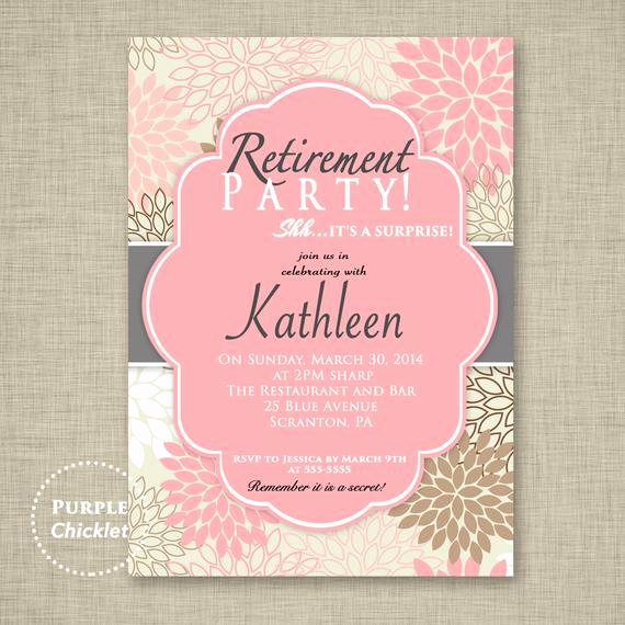 Retirement Party Invitations Templates Luxury Surprise Retirement Party Invitation Pink Adult Surprise Party