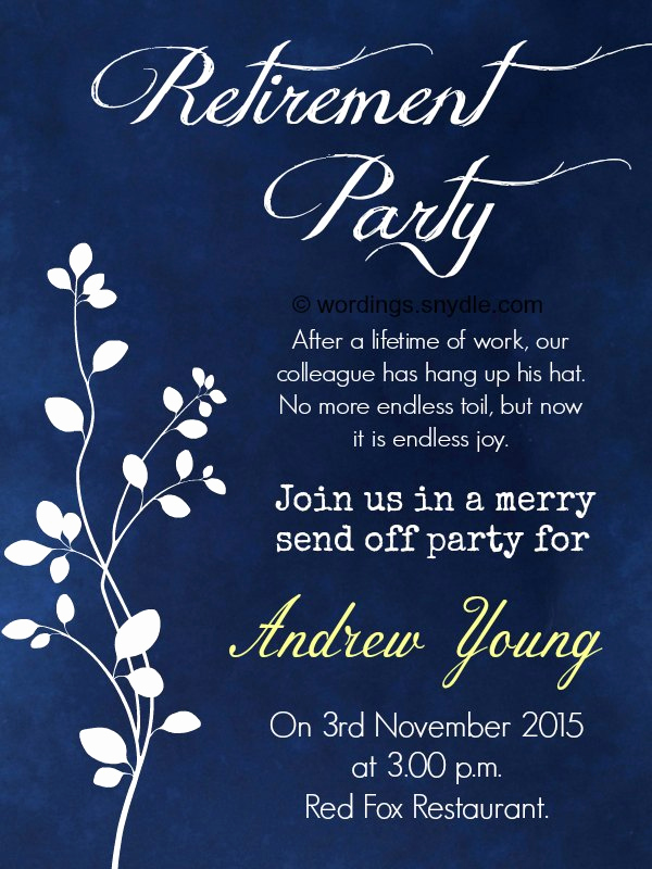 Retirement Party Invites Template Best Of Retirement Party Invitation Wording Ideas and Samples