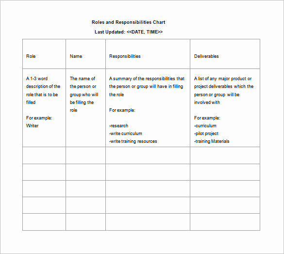 Roles and Responsibilities Template Awesome 7 Responsibility Chart Templates Doc Pdf
