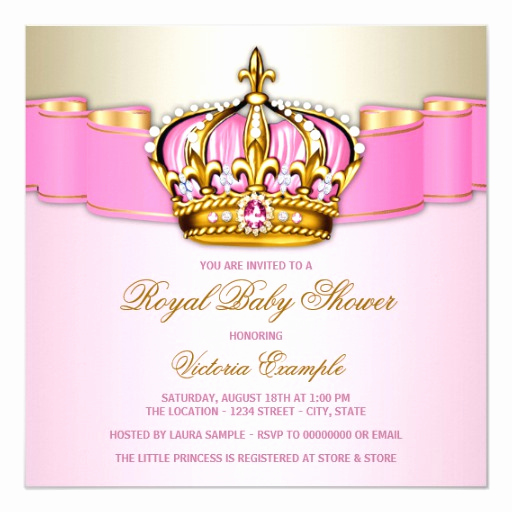 Royal Baby Shower Invitations Beautiful Girls Pink Gold Royal Baby Shower Invitation