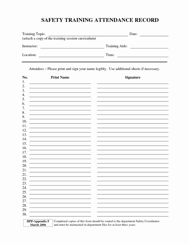 Safety Meeting Sign In Sheet Awesome Osha Training Sign In Sheet Google Search