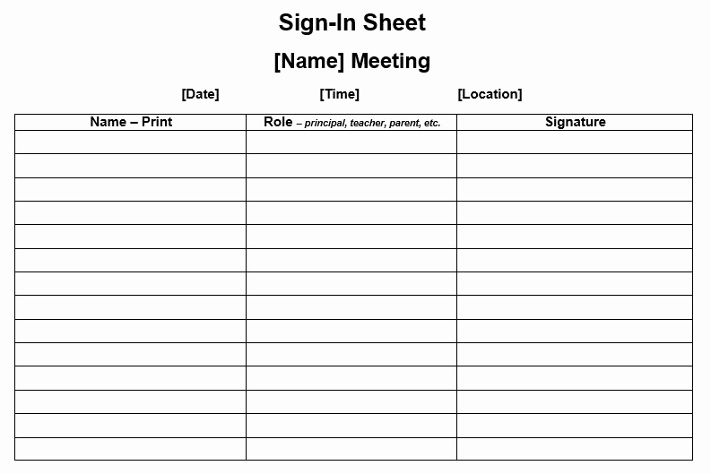 Safety Meeting Sign In Sheet Inspirational 8 Free Sample Safety Sign In Sheet Templates Printable