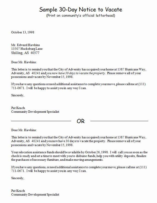 Sample 30 Day Notice Beautiful 45 Eviction Notice Templates &amp; Lease Termination Letters