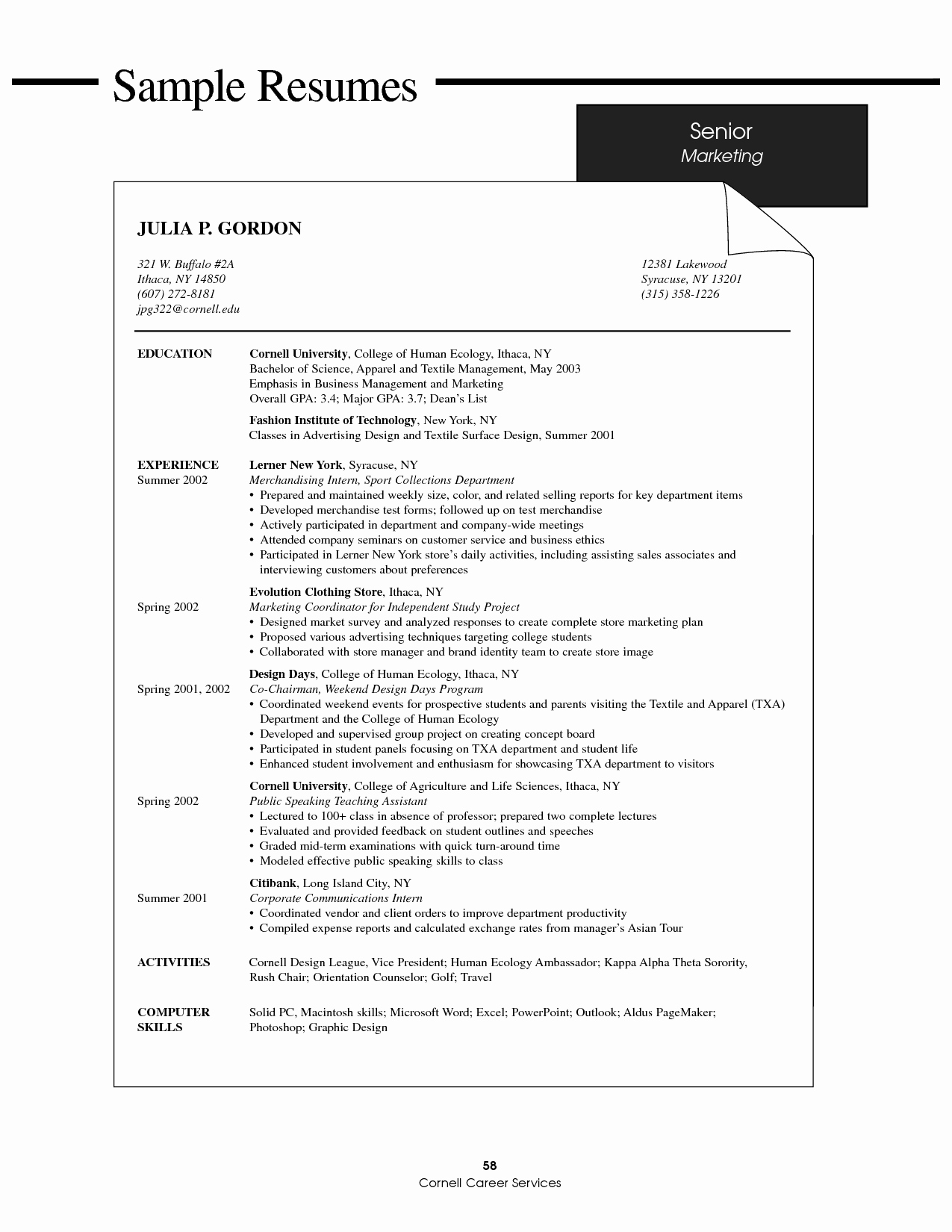 Sample College Student Resume Unique Resume Template for College Students
