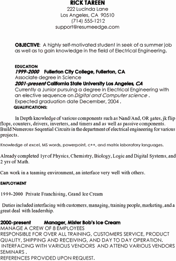 Sample Computer Science Resume Unique Puter Science Resume