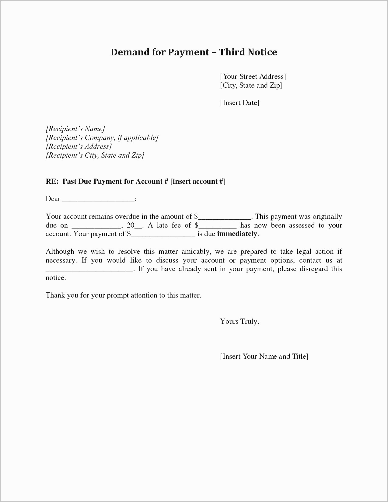 Sample Demand Letter for Payment Awesome Final Demand for Payment Letter Template Examples