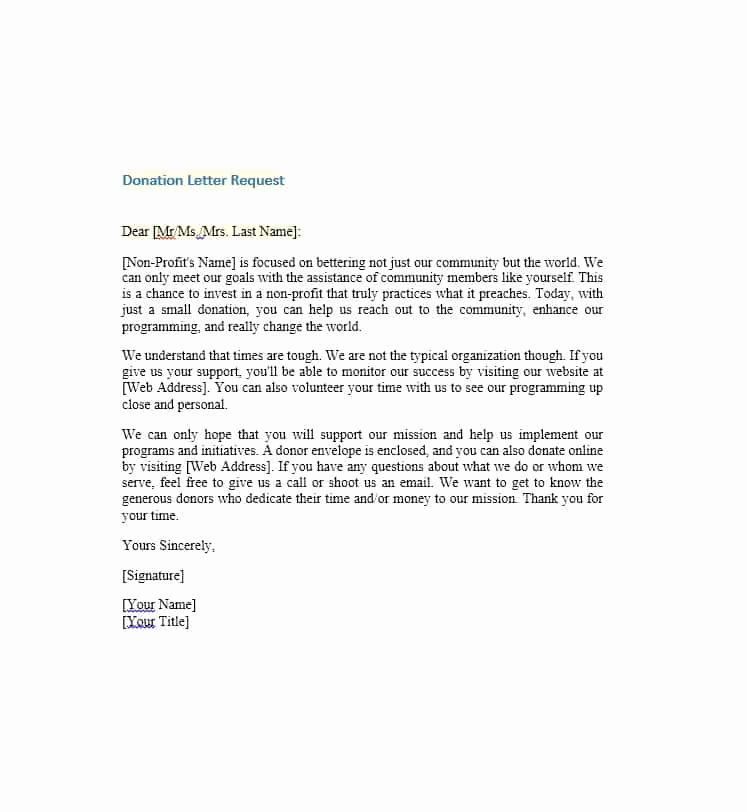 Sample Donation Request Letter Lovely 43 Free Donation Request Letters &amp; forms Template Lab
