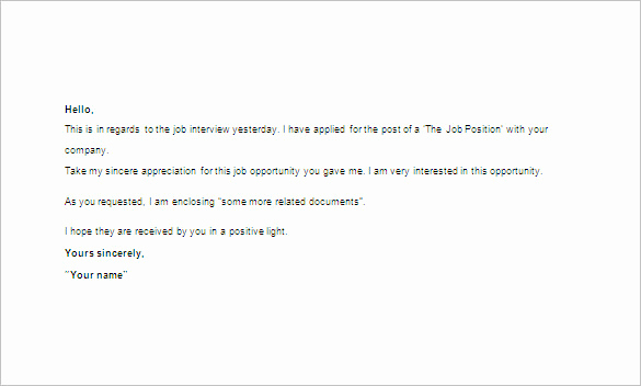 Sample Email after Interview Luxury Thank You Emails after Interview
