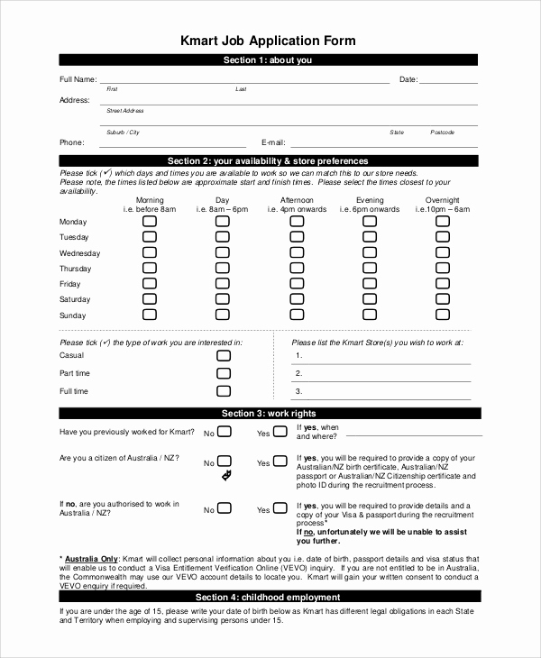 Sample Job Application form Inspirational 10 Sample Printable Job Application forms