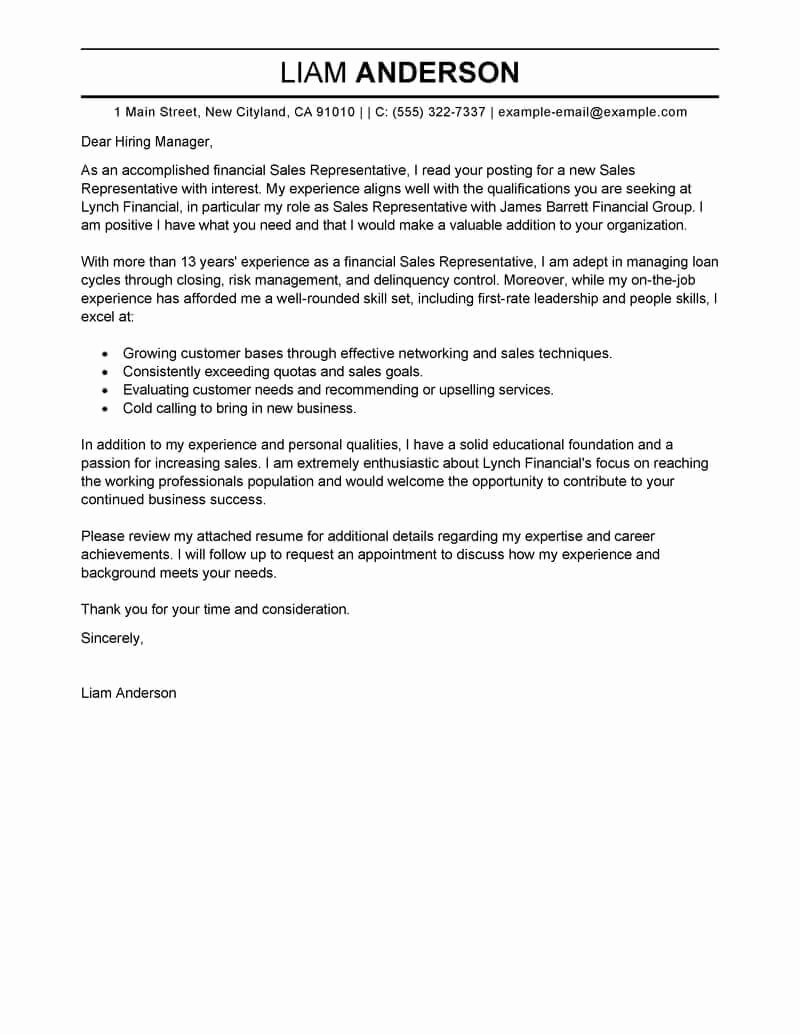 Sample Job Cover Letter Fresh Free Cover Letter Examples for Every Job Search