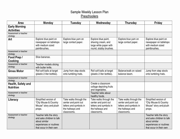 Sample Lesson Plan for Preschool Fresh themes Units Preschool Lesson Plans