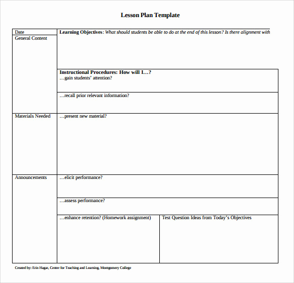 Sample Lesson Plan Template Best Of Lesson Plan Template Pdf