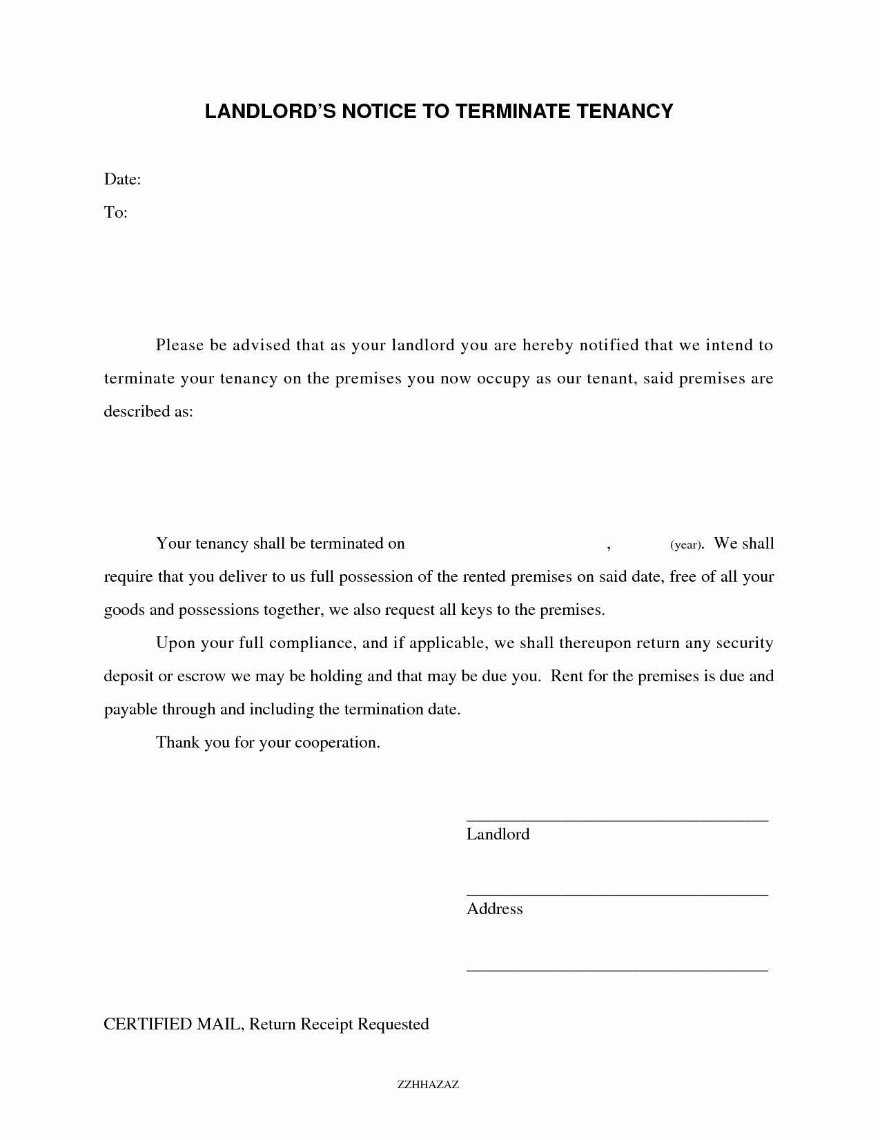 Sample Letter to Landlord Lovely Tenant Lease Termination Letter From Landlord