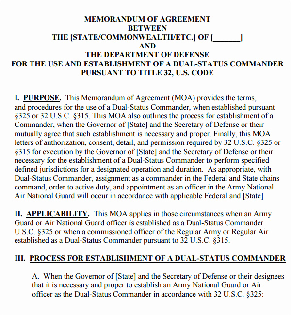 Sample Memorandums Of Understanding Lovely Memorandum Of Agreement 15 Free Pdf Doc Download