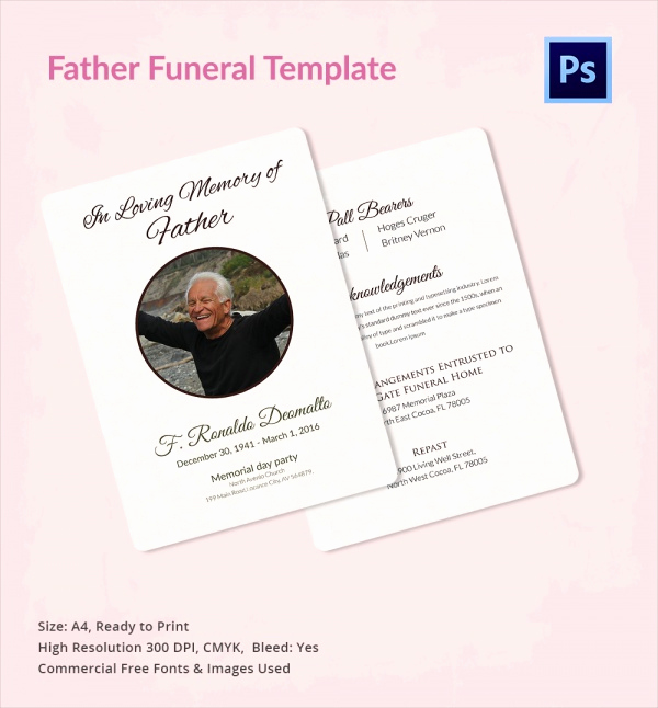 Sample Obituary for Father Fresh 12 Father Funeral Program Templates
