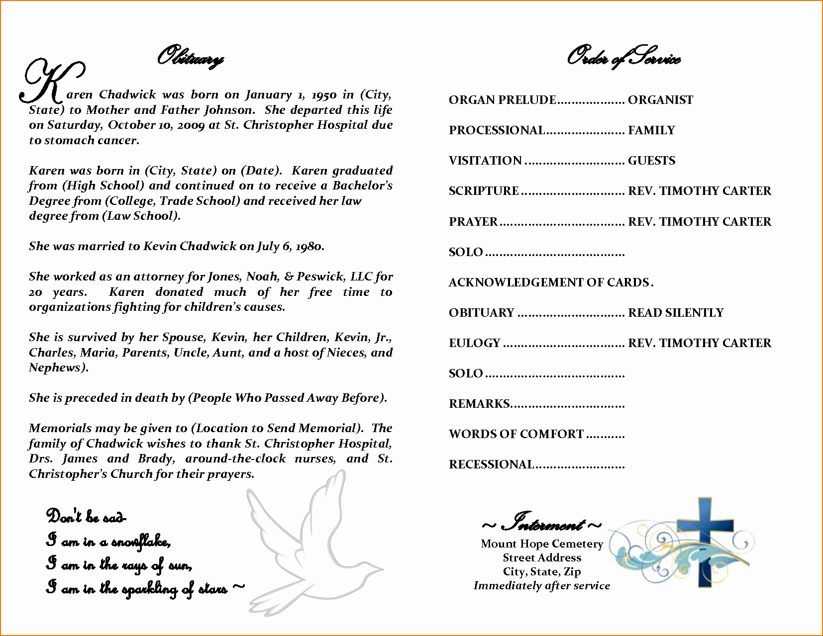 Sample Obituary for Mother Inspirational 5 Obituary Template Word