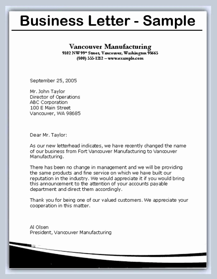 Sample Of Business Leter Best Of Structure Business Letter