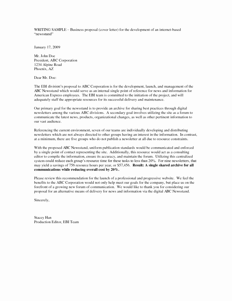 Sample Of Business Letter Best Of Business Plan Cover Letter