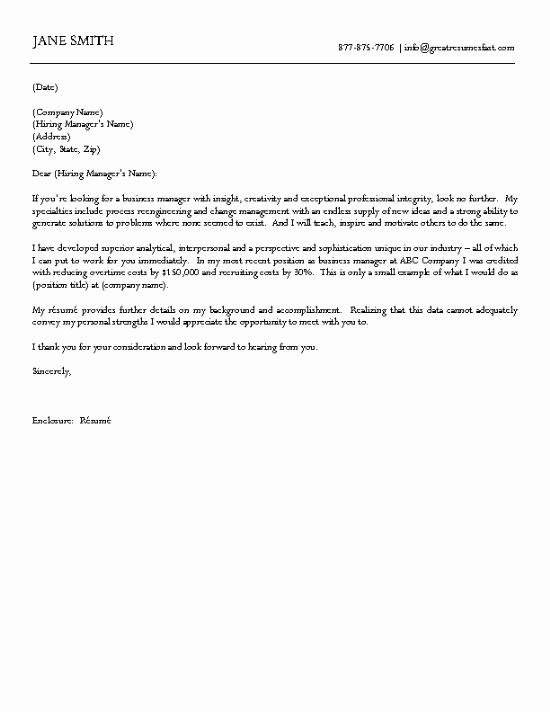 Sample Of Bussiness Letters Best Of Business Cover Letter Example