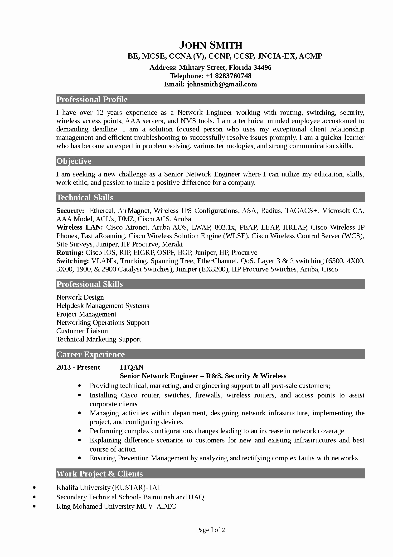 Sample Of Curriculum Vita New Cv Sample for Any Position