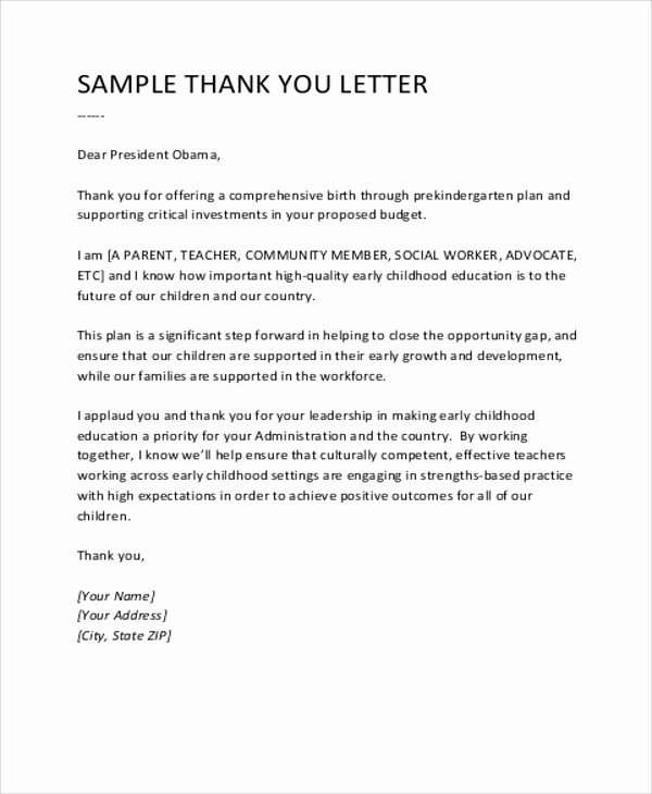 Sample Of Thank You Letters Fresh Personal Thank You Letter Sample Template Examples 7