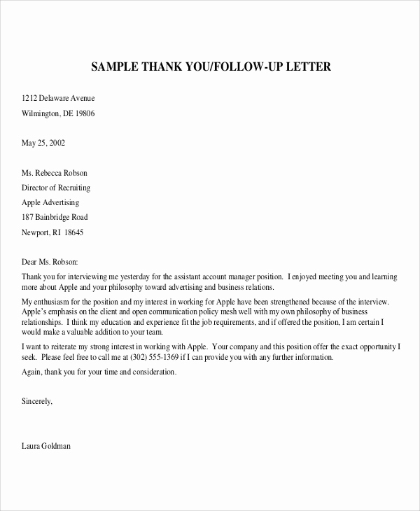 Sample Of Thankyou Letters Best Of Sample Interview Thank You Letter 10 Examples In Word Pdf