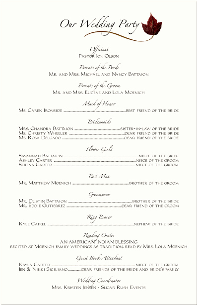 Sample Of Wedding Programs Best Of Wedding Ceremony Programs Wording Examples