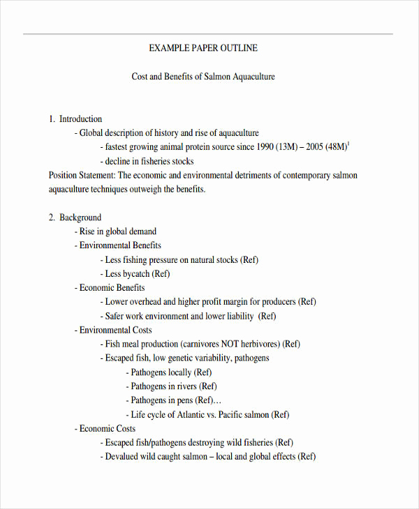 Sample Outlines for Research Papers Lovely Example An Paper Outline How to Write An Outline for
