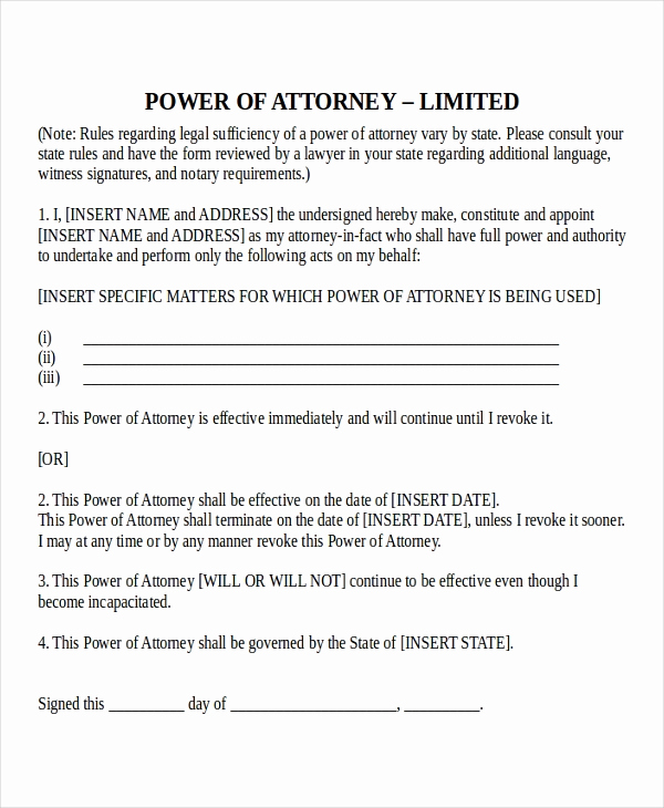 Sample Power Of attorney Pdf Inspirational 16 Power Of attorney Templates Free Sample Example